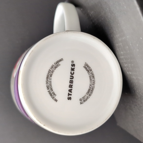 Starbucks 2011 Winking Snowman Coffee Mug with Red/ Purple Accents. - Picture 7 of 9